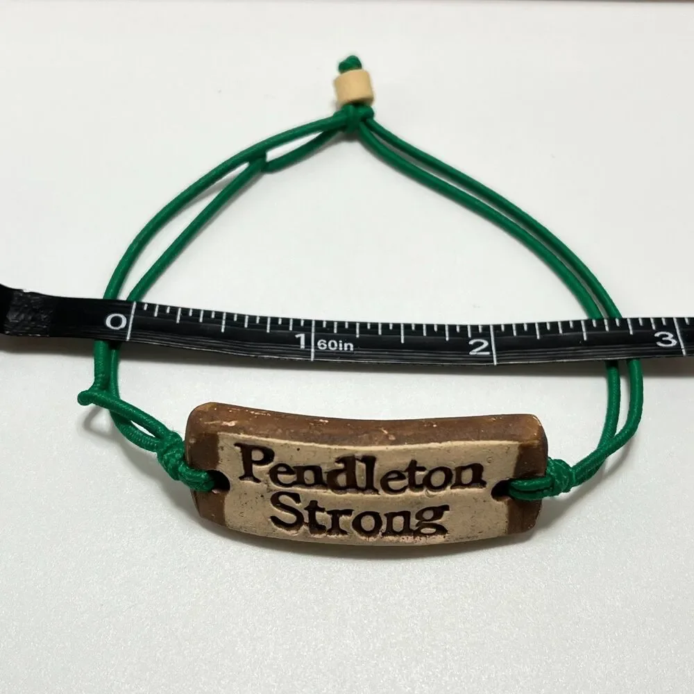 MudLove Clay Bracelet Pendleton Strong Green Elastic Cord Handcrafted Casual